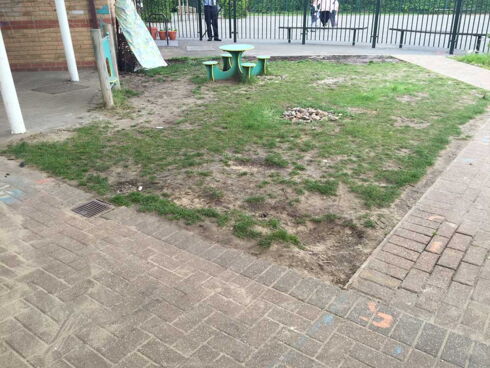 School nursery before artificial grass
