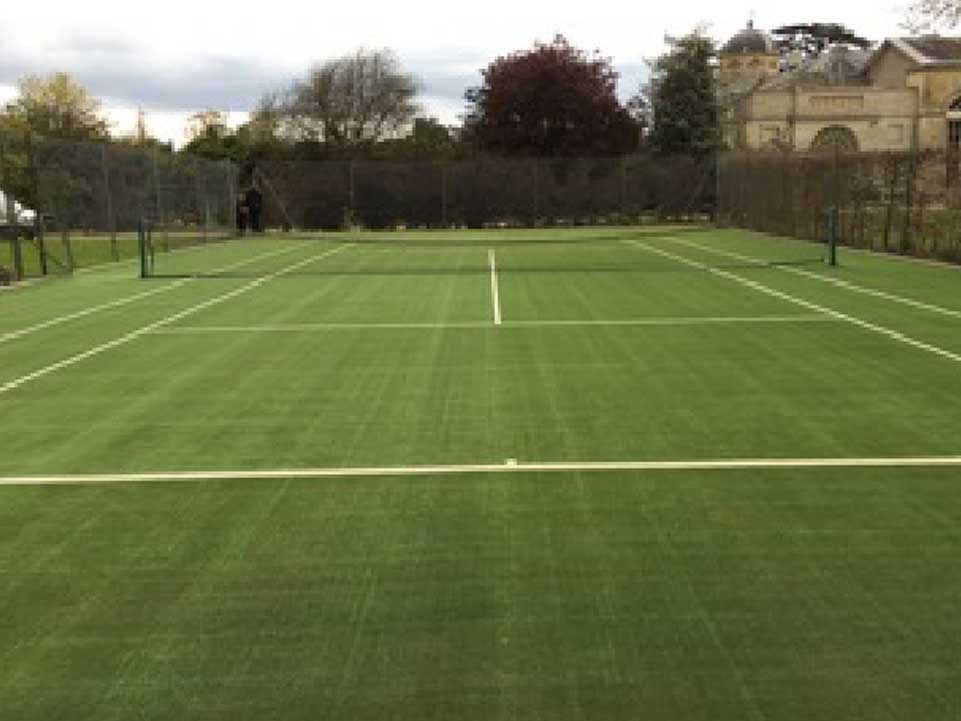 tennis court with artificial grass