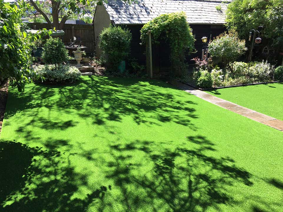 Artificial grass and trees